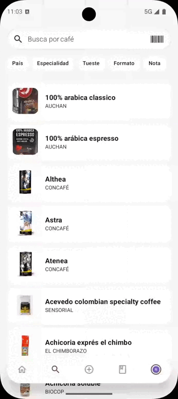 Encuentra en el buscador el café que estás buscando