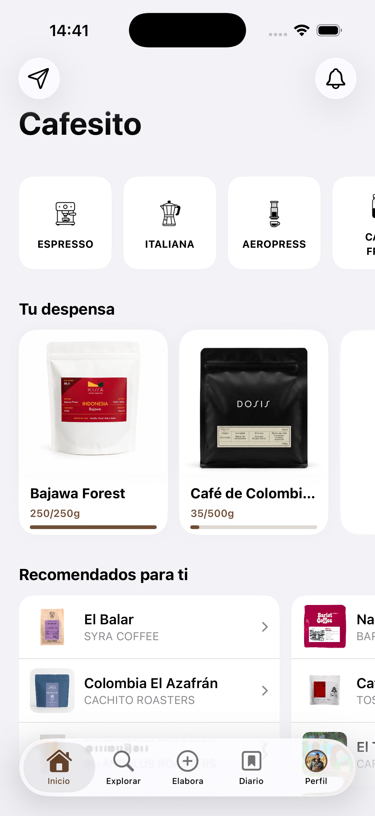 Captura del home