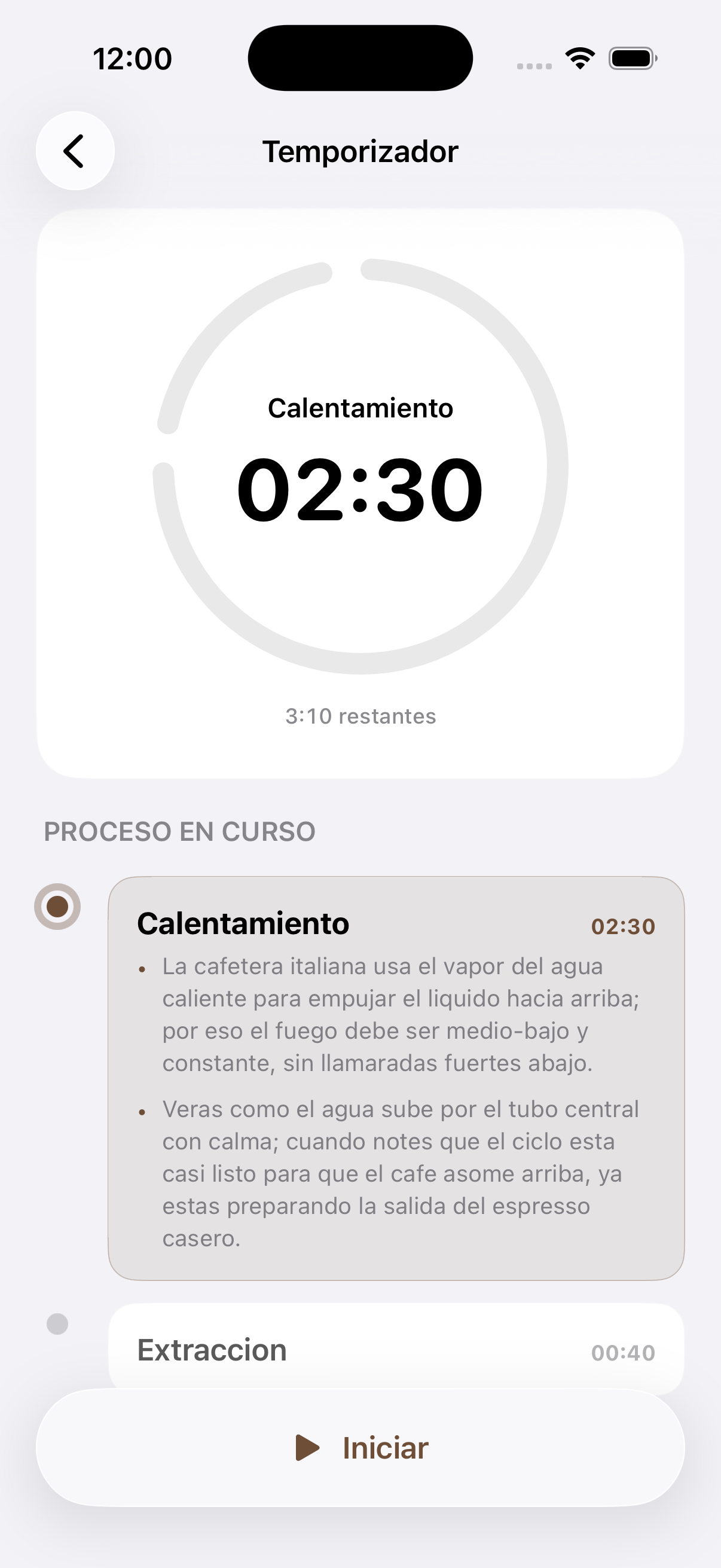 Temporizador visual para V60, Aeropress y más